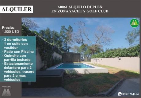 A0061 Alquilo DÚplex En Lambare, Zona Yacht Y Golf Club
