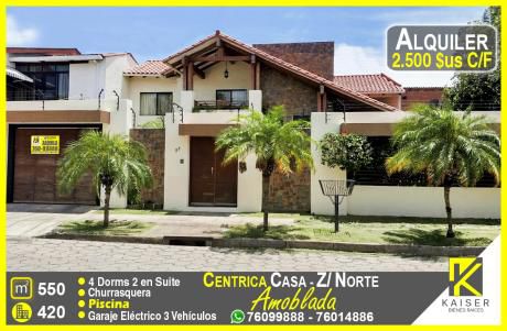 Hermosa Casa Amoblada En Alquiler