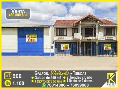 CÉntrico GalpÓn Con Oficinas Y Vivienda