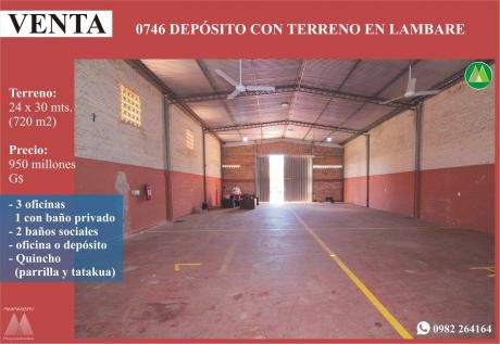 0746 DepÓsito Con Terreno En Lambare, Zona Shopping Glass