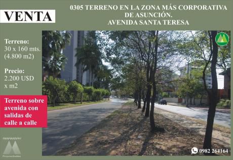 0305 Terreno En Avenida Santa Teresa, Barrio Ycua Sati