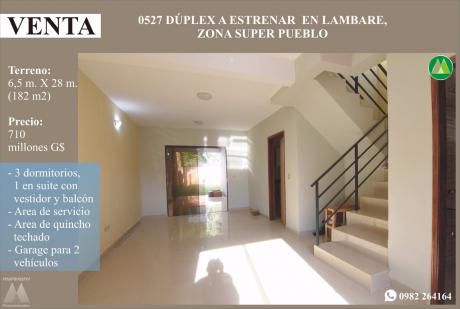 0527 DÚplex A Estrenar En Lambare, Zona Supermercado Pueblo