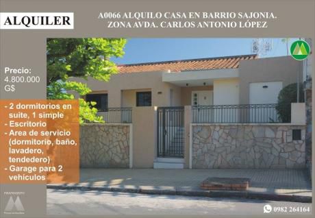 A0066 Alquilo Casa En Barrio Sajonia, Zona Estadio Defensores Del Chaco