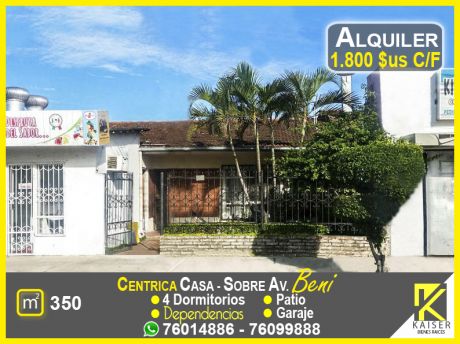 Céntrica Casa Sobre Av. Beni