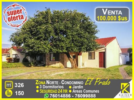 Linda Casa En Condominio Zona Norte