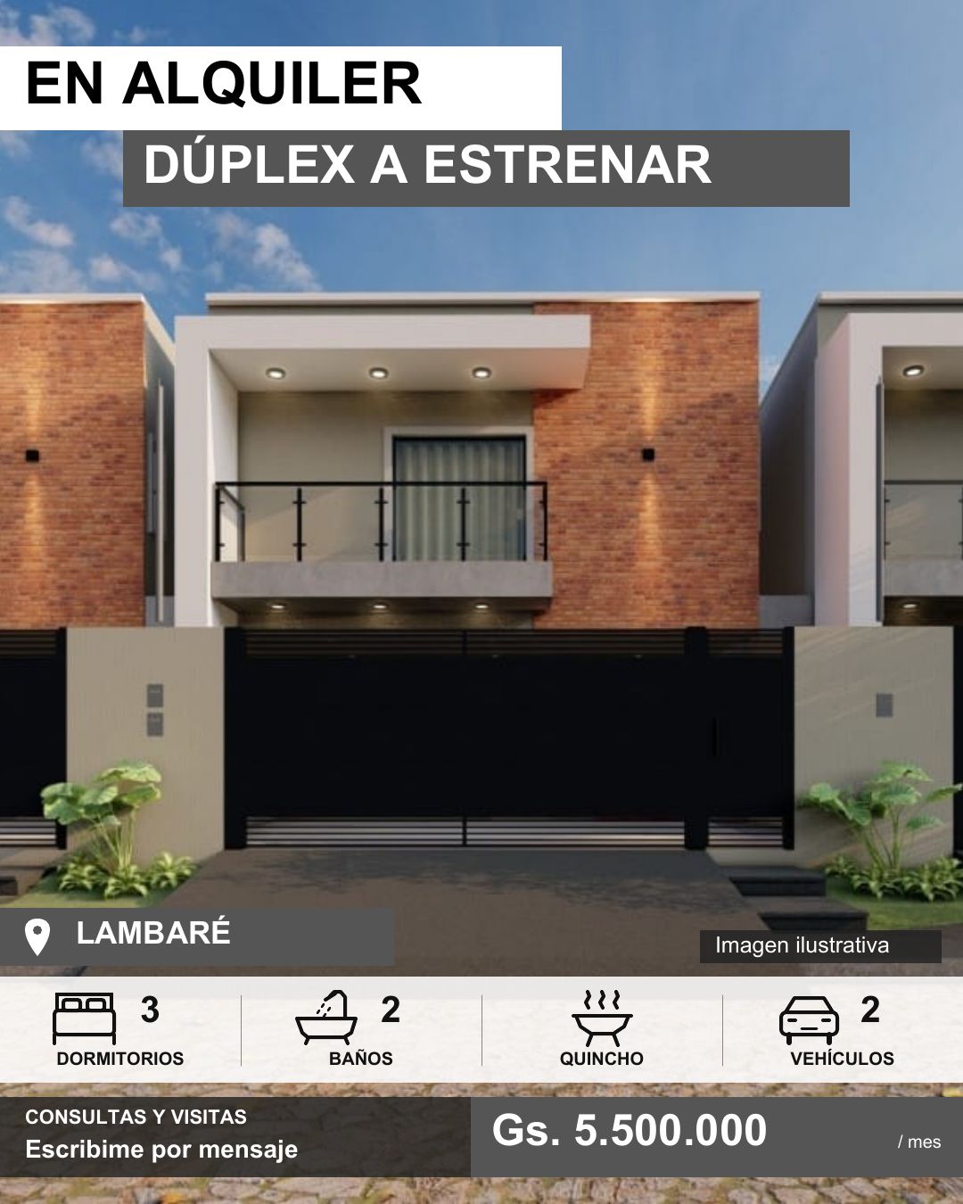 Casa en alquiler en Lambaré