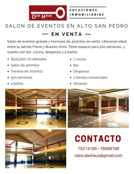 Salon De Eventos En Venta A Una Cuadra De La Buenos Aires
