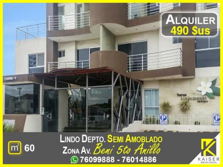Lindo Depto Semi Amoblado Zona Norte