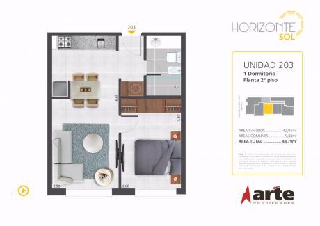Estrena 2019! 1 Dorm, A 100 Metros Del Mar! Orientado Al Sol!