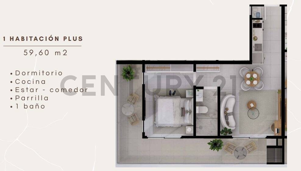 VENDO DEPARTAMENTO DE 1 DORMITORIO PLUS EN EDIFICIO ALTEA TOWER — foto 3
