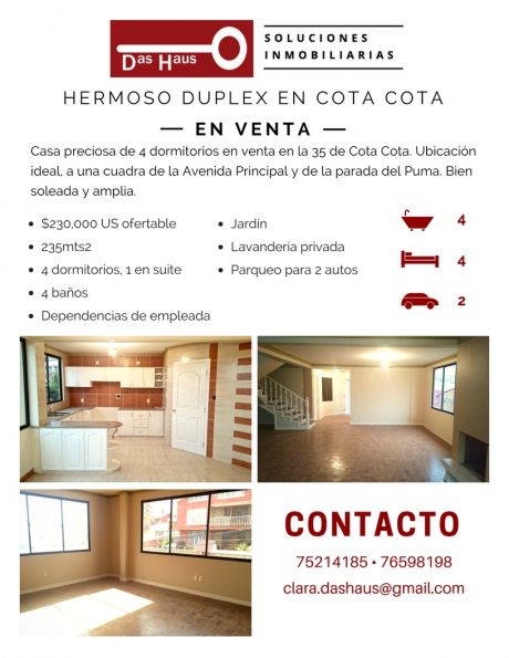 Hermosa Casa En Cota Cota
