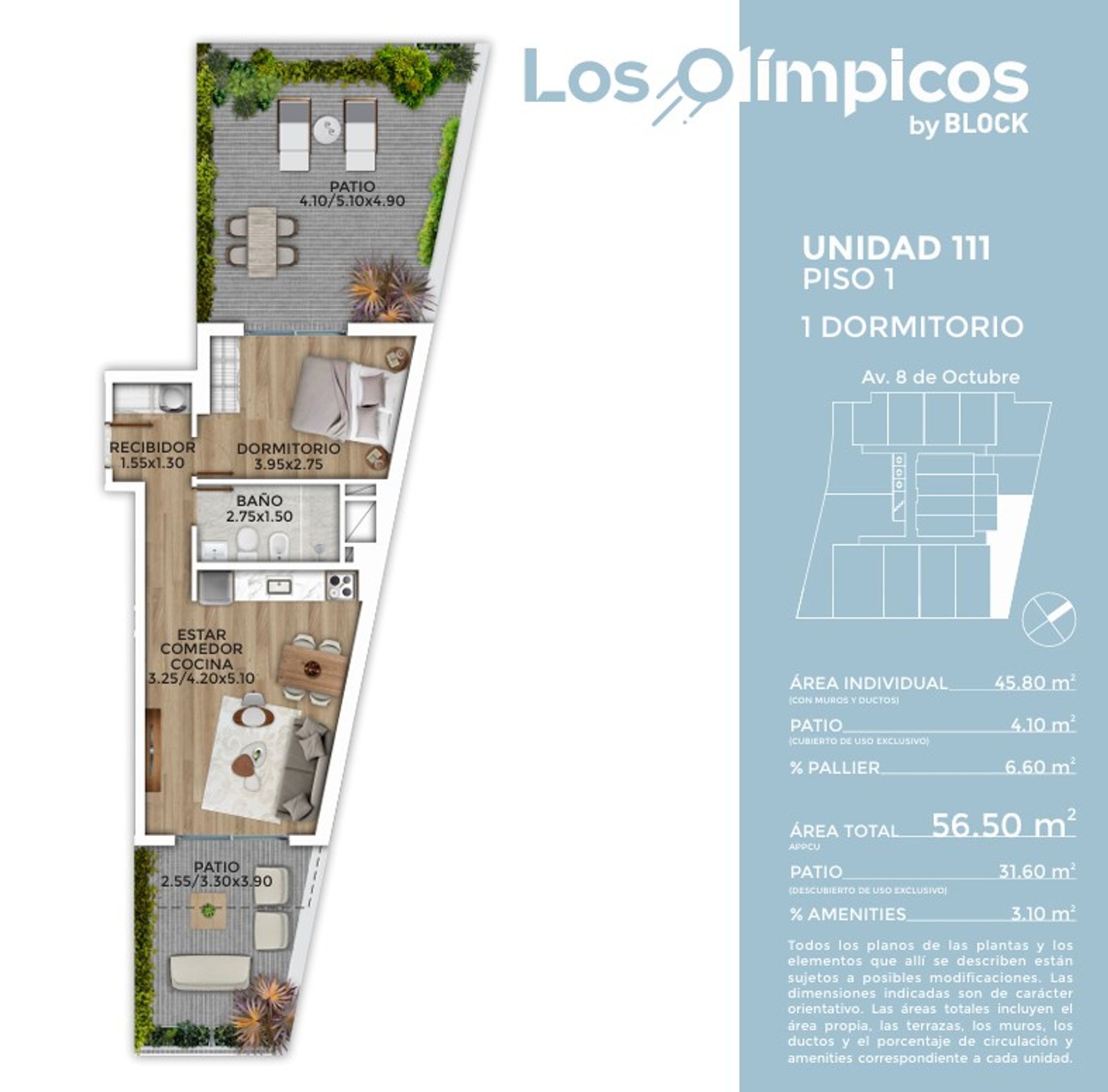 Venta La Blanqueada 1 dorm C PATIO Y RENTA