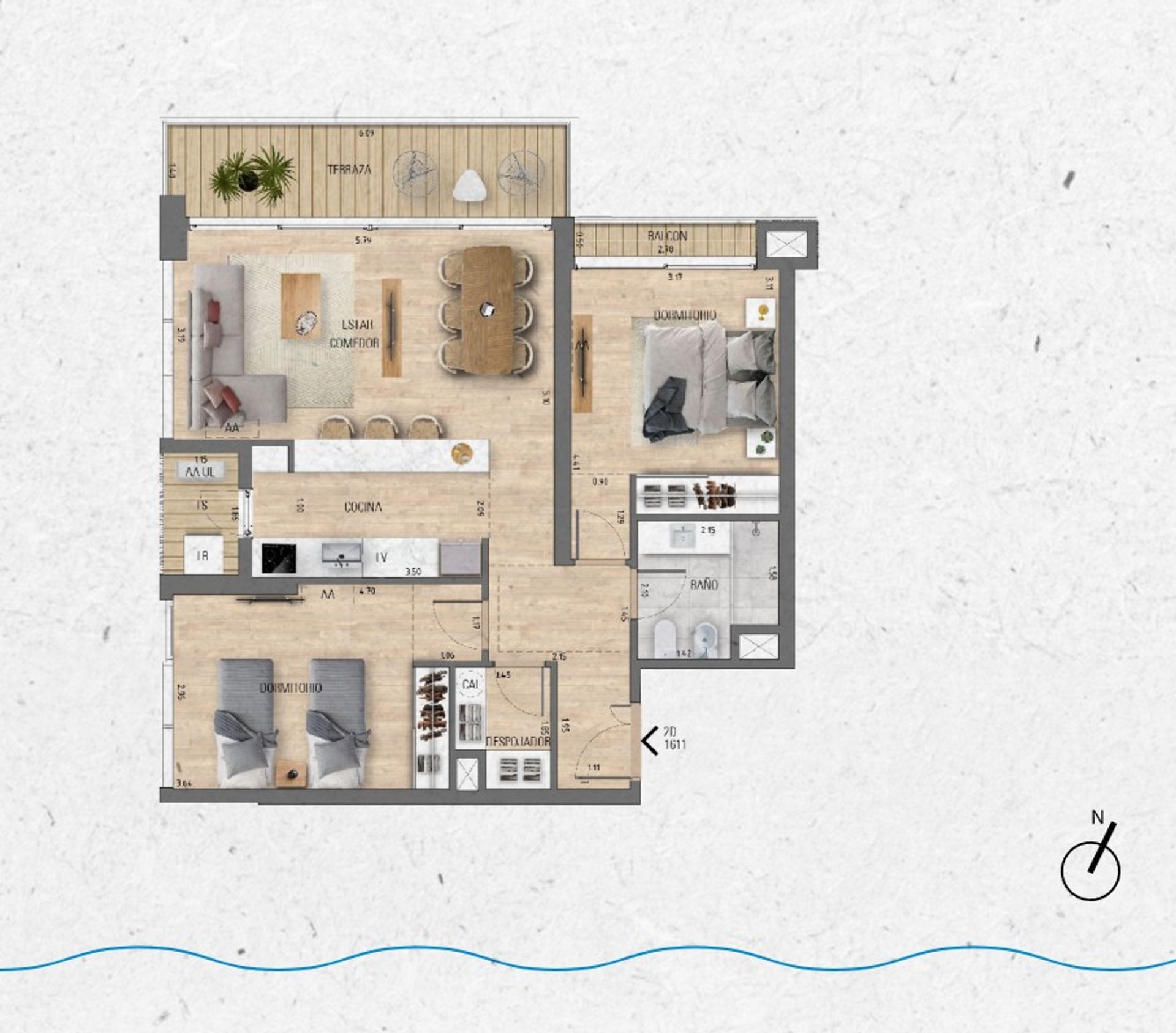 VENTA Apartamento 2 dormitorios Lago Calcagno