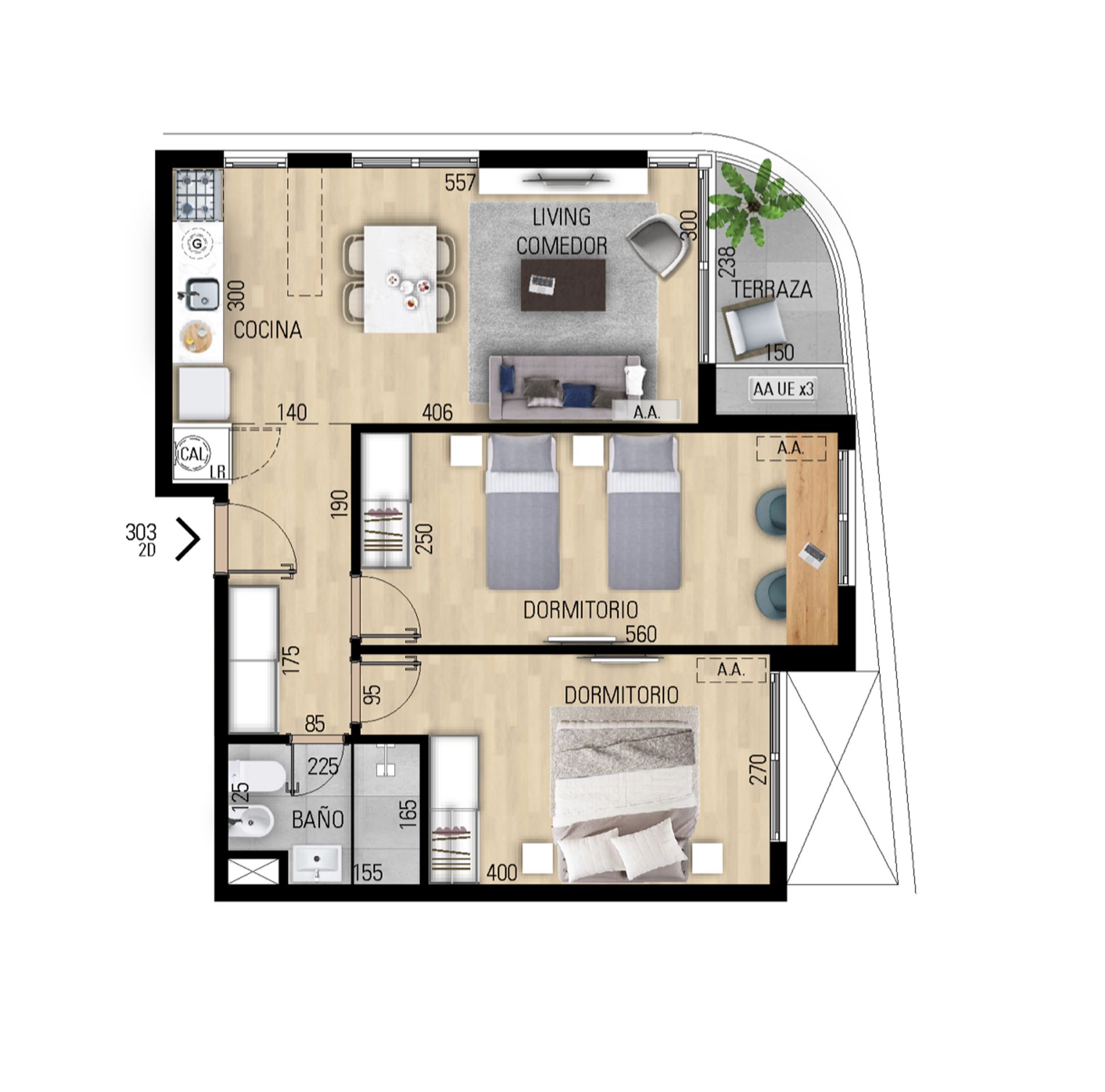 VENTA APARTAMENTO 2 DORMITORIOS EN POZO EN PRADO