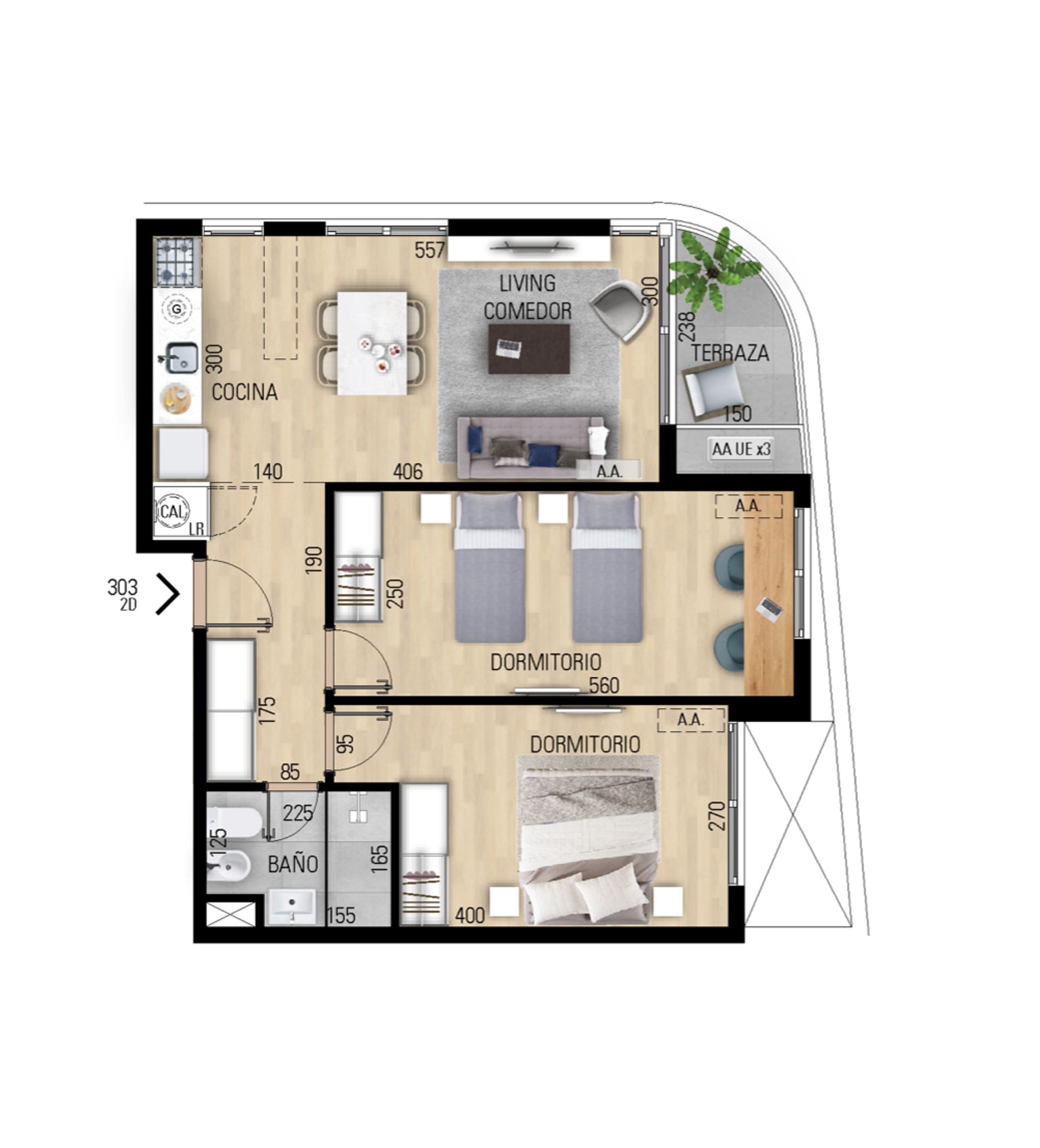 VENTA APARTAMENTO 2 DORMITORIOS EN POZO EN PRADO