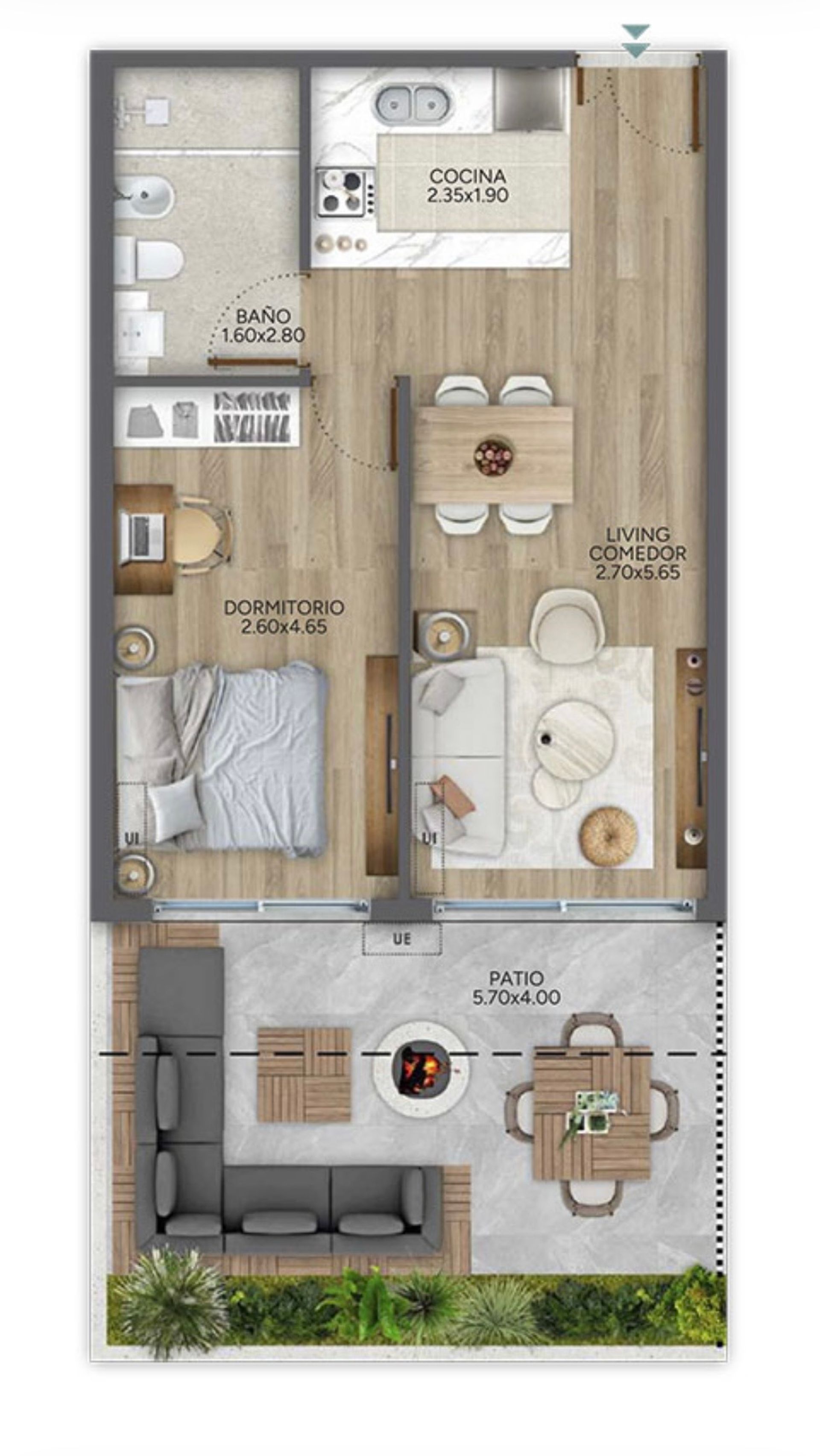 ALQUILER DEPTO 1 DORMITORIO PUNTA CARRETAS C PATIO · Foto 3