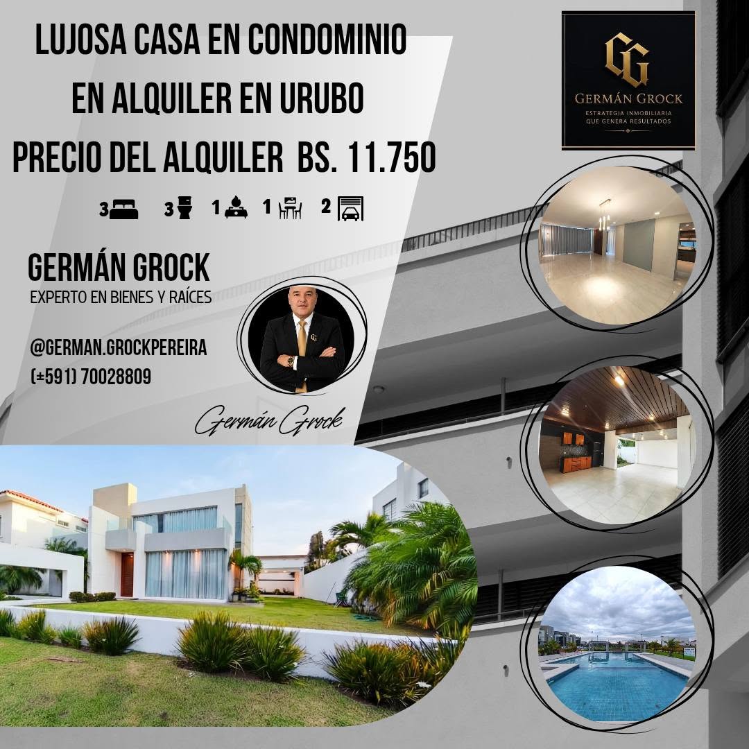 Casa en alquiler en Urubó