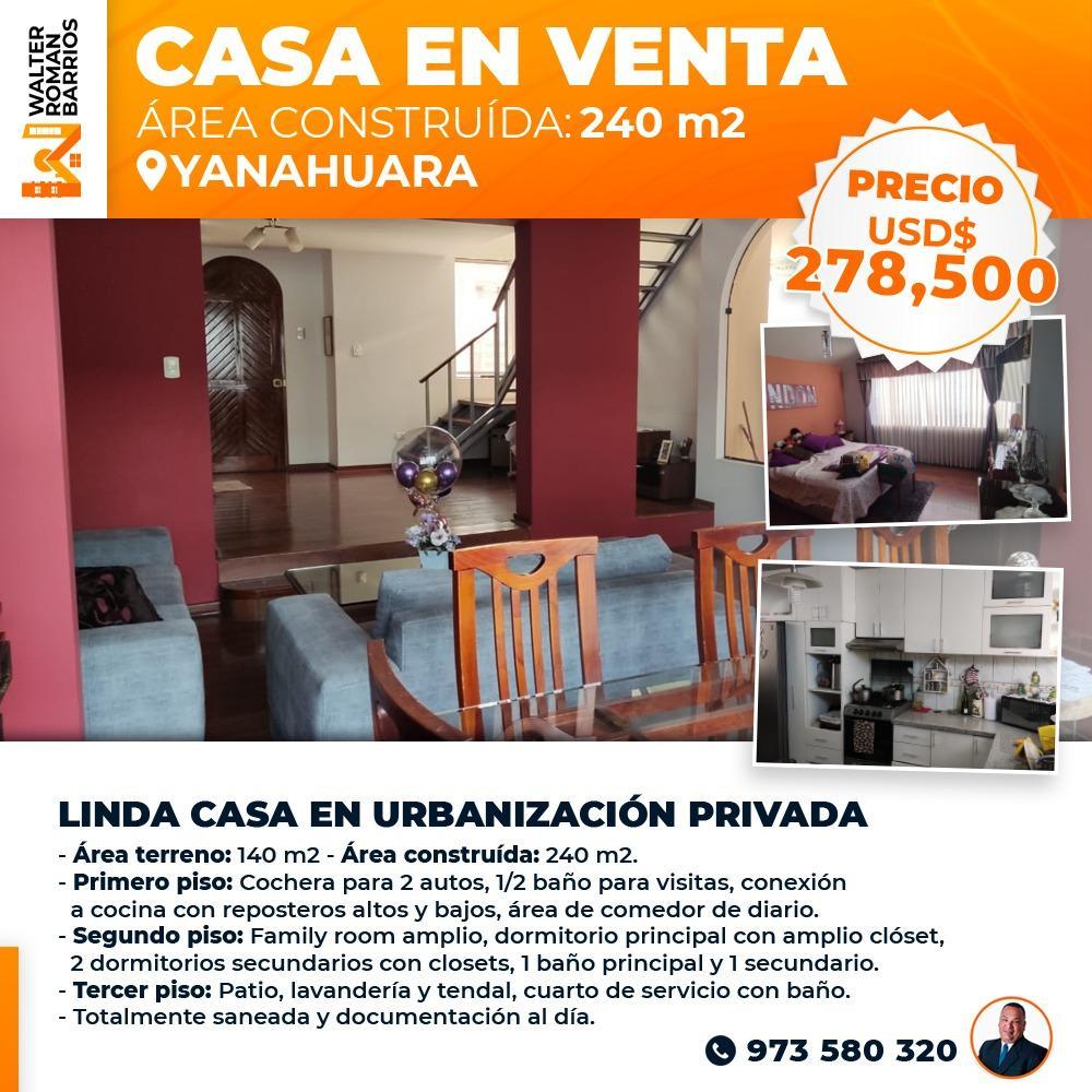 Casa en venta en Yanahuara
