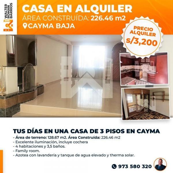 Casa en alquiler en Cayma