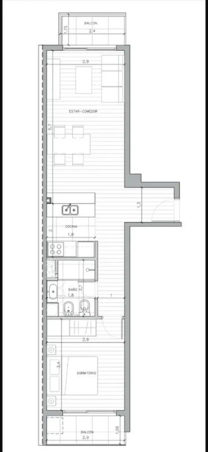 Alquiler Apartamento 1 Dormitorio La Blanqueada con balcon · Foto 12