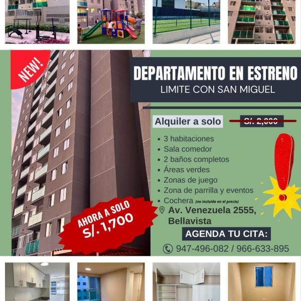 Departamento en alquiler en Bellavista