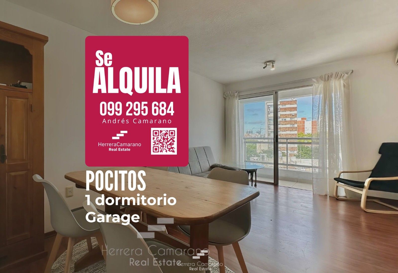 Apartamento en alquiler c/ cochera en Pocitos