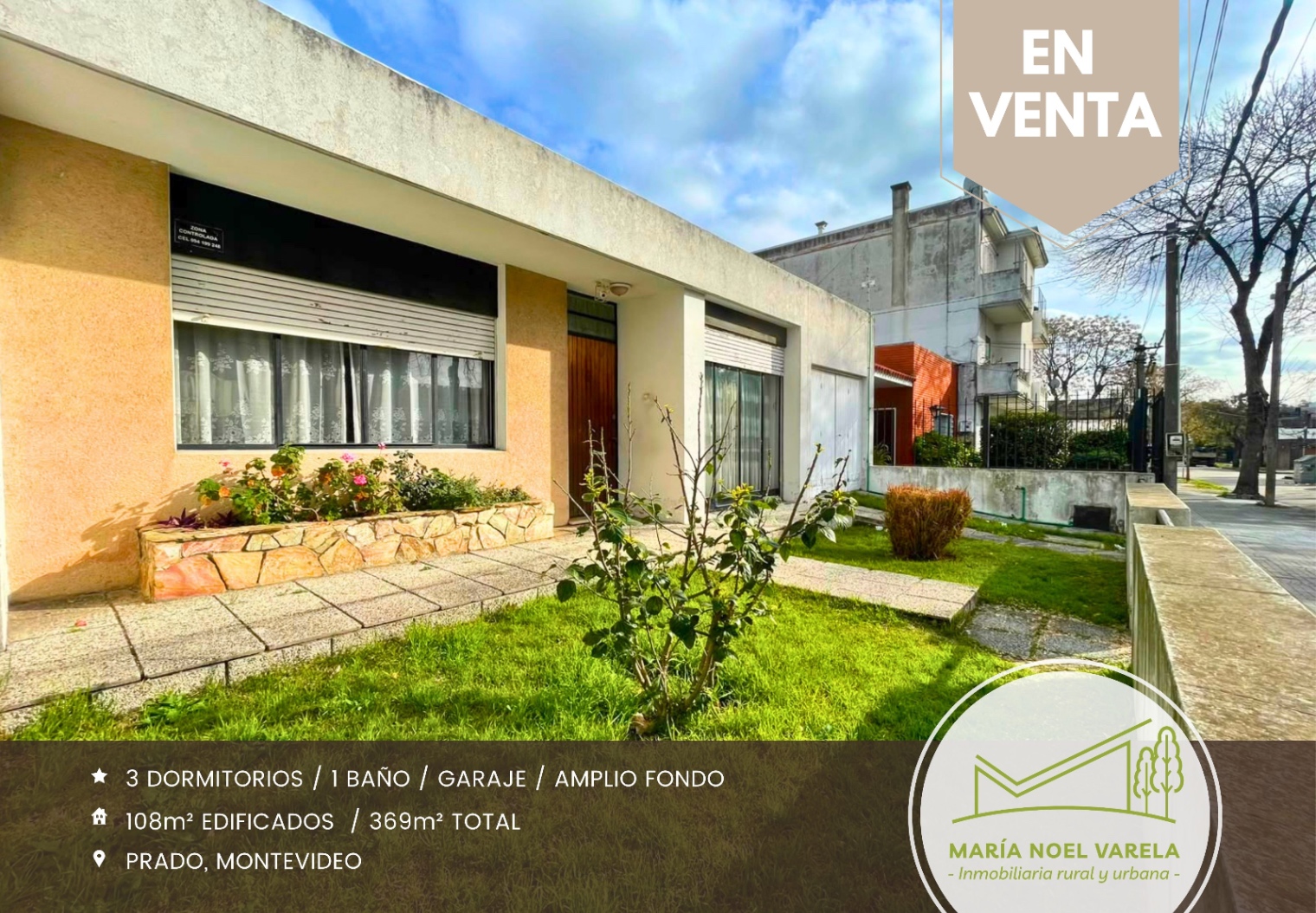 Oportunidad en el Prado: Casa con 3 dormitorios, gran fondo y garaje en P Único