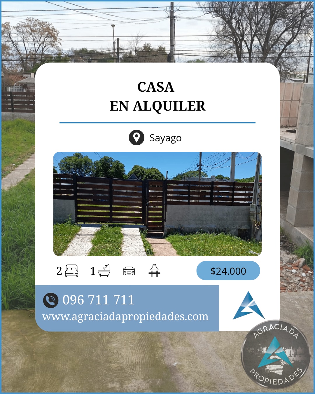 Casa en alquiler c/ cochera en Sayago