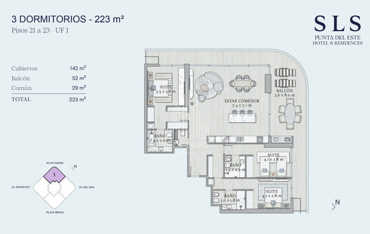 Apartamento de 3 dormitorios en pozo situado en la brava ideal para inversor