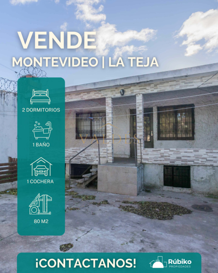 Venta de casa de 2 dormitorios en La Teja Apta para ANV