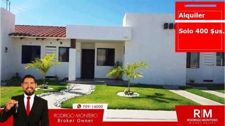 Bellisima ! Casa En Alquiler 400 $us. En La Fontana Family Club !