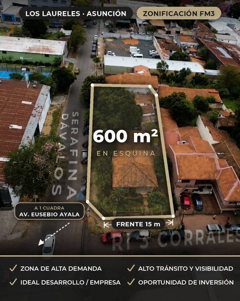 VENDO TERRENO 600 M2 EN ESQUINA EN BARRIO LOS LAURELES IDEAL PARA DESARROLLO! — foto 3