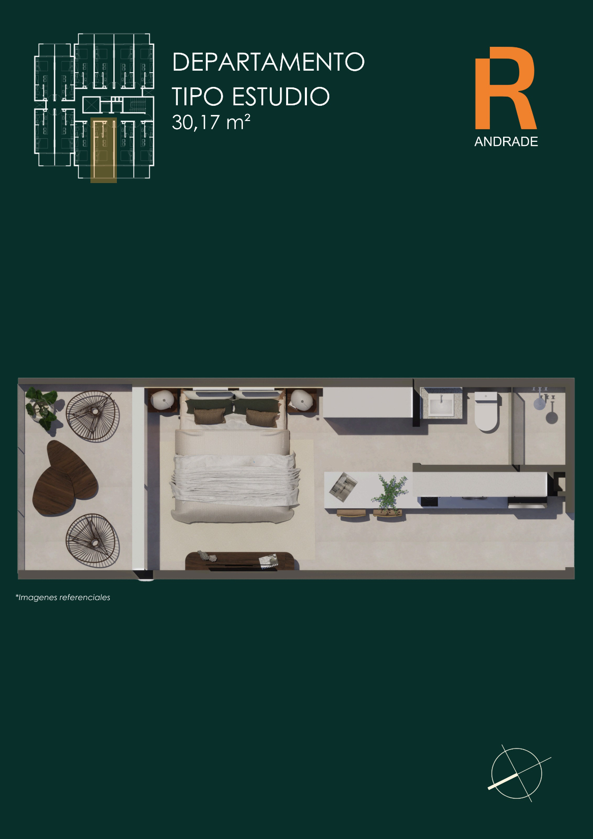 Studio amoblado en R Andrade, Villa Morra - Piso 4 — foto 2