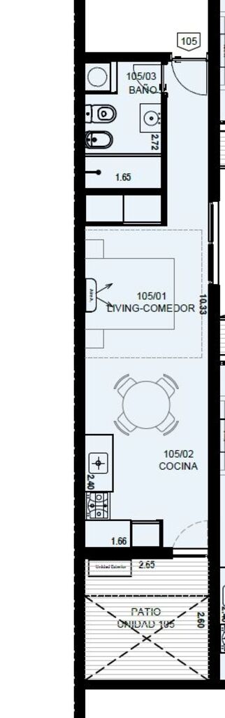 Alquiler apartamento monoambiente con patio en Palermo a estrenar · Foto 9