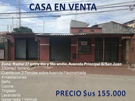 Casa En Venta Con 2 Tiendas Sobre Avenida Principal, Ideal Para Negocio