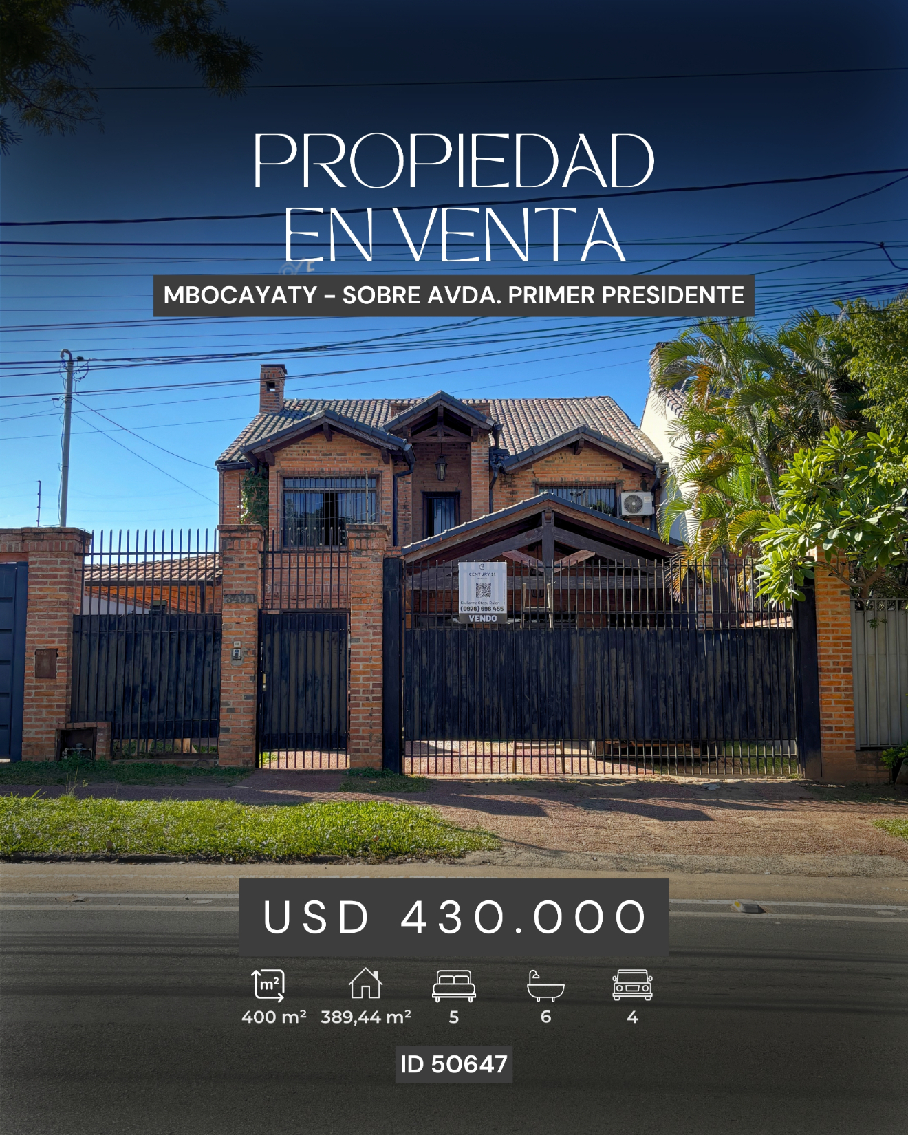 Propiedad En Venta - Sobre Avda. Primer Presidente