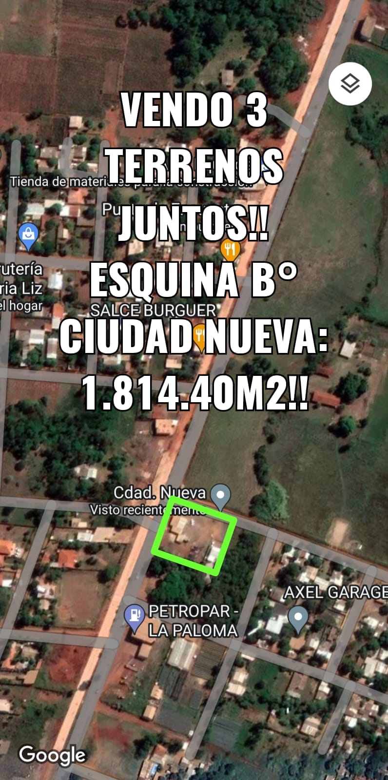 VENDO 3 TERRENOS JUNTOS: 1.814m2 ESQUINA EN B° CIUDAD NUEVA!! — foto 3
