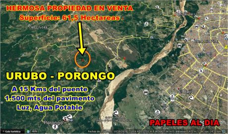 En El Urubo Hermosa Propiedad En Venta 61,5 Has ($us. 4,3 X M2)