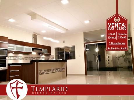 Av. Beni 8vo Anillo - Bellisima Casa - Venta: $us 139.000