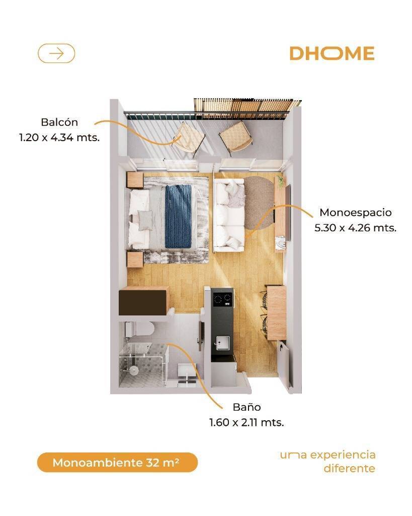 MONOAMBIENTE EN EDIFICIO DHOME EN POZO — foto 2