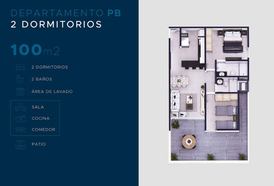 ENTA DE DEPARTAMENTO DE 2 DORMITORIOS EN ALTAMIRA SURUBII — foto 3