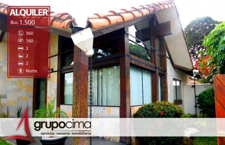 Amplia Casa En Alquiler En Equipetrol 1.500 $us !!