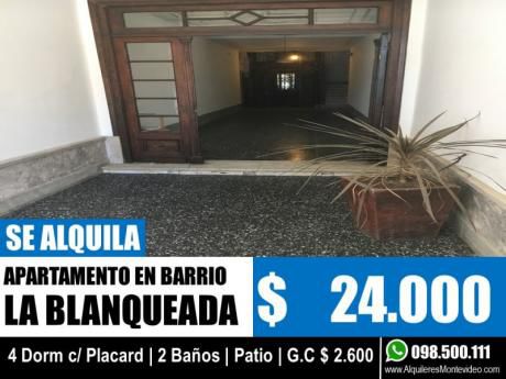 Apartamento En Alquiler 4 Dormitorios