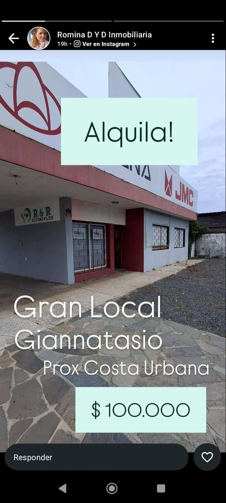 Alquiler cómodisimo local Comercial sobre Giannatasio