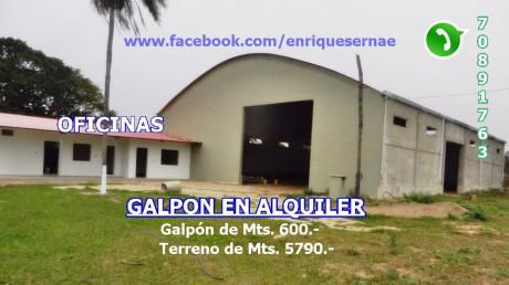 Galpon Cerrado En Alquiler – Zona Norte 9no Anillo!