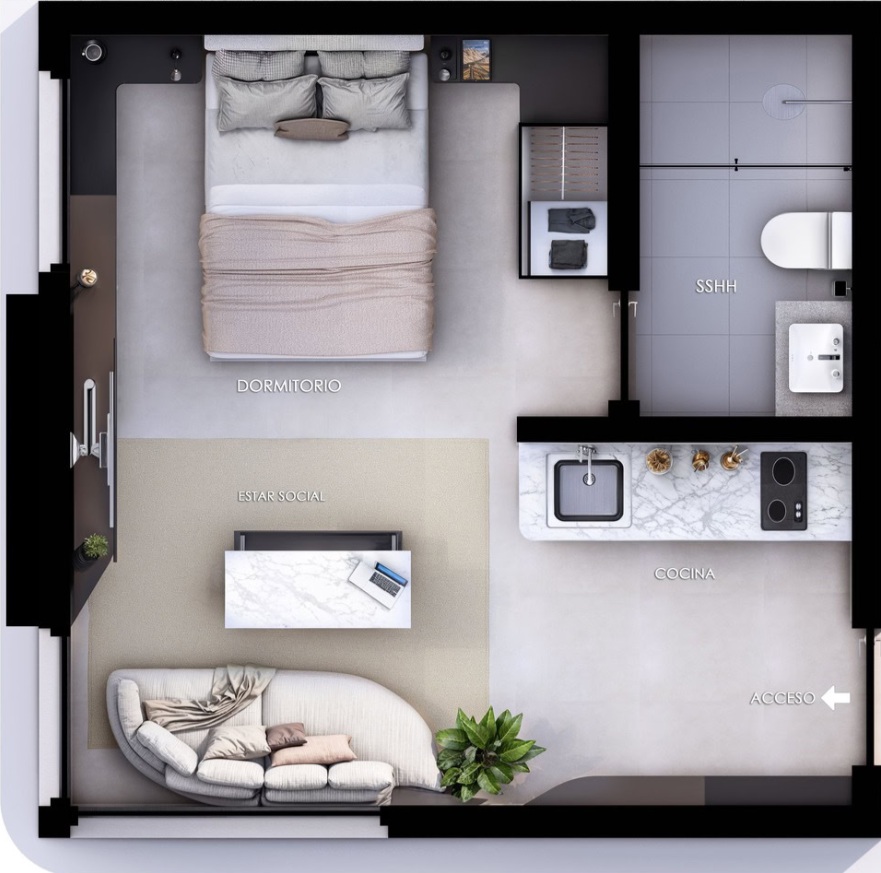 EN VENTA MONOAMBIENTE PREMIUN EN PISO 15. EJE CORPORATIVO DE ASUNCION: CIVIS XI — foto 2