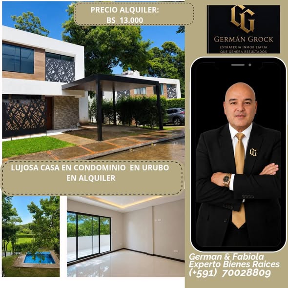 Casa en alquiler en Urubó