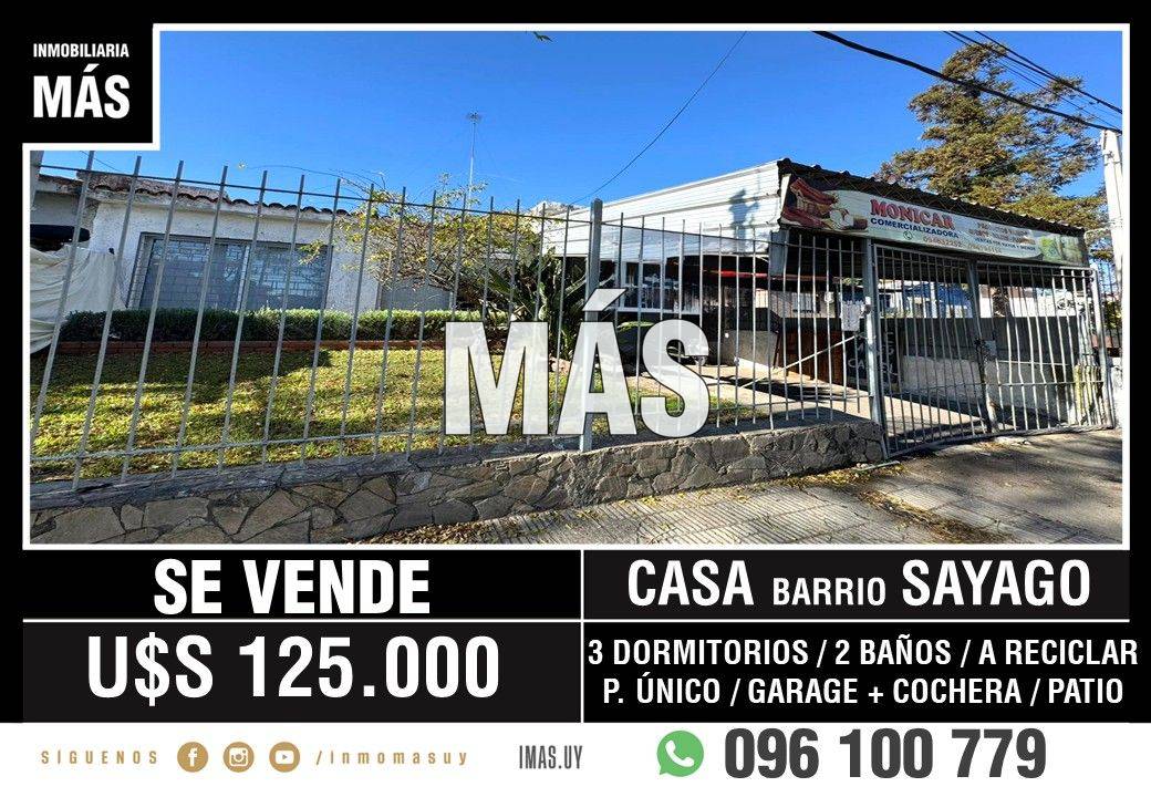 Casa Venta 3 Dormitorios Sayago Montevideo iMas.uy MC *