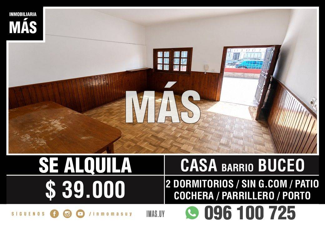 Casa Alquiler 2 dormitorios Cochera Malvín Montevideo iMas.uy LC