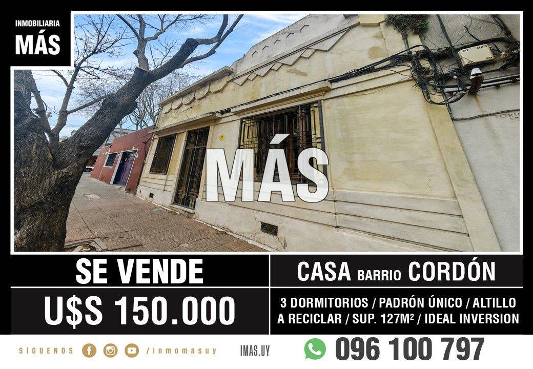 Casa Venta Padrón Único Tres Cruces Montevideo iMas.uy MA
